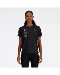 New Balance - London Edition Graphic Nb Athletics Short Sleeve In Black Poly Knit - Lyst