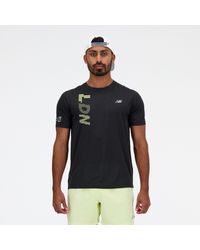 New Balance - London Edition Graphic Nb Athletics Run T-shirt In Black Poly Knit - Lyst