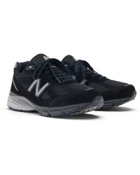 New Balance - Made In Usa 990v4 In Black/grey Leather - Lyst