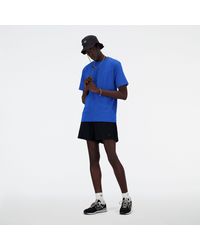 New Balance - Athletics cotton t-shirt in blau - Lyst