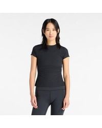New Balance - Ribbed Fitted T-Shirt - Lyst