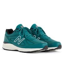New Balance - Made In Usa 990v4 In Green/white Leather - Lyst