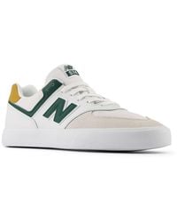 New Balance - Nb Numeric 574 Vulc In White/green Suede/mesh - Lyst
