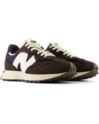 New Balance - 327 In Brown/black Suede/mesh - Lyst