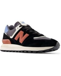 New Balance - 574 Legacy In Black/red Suede/mesh - Lyst