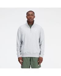 New Balance - Athletics Remastered French Terry 1/4 Zip In Grey Cotton Fleece - Lyst