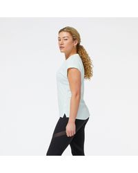 New Balance - Impact Run At N-vent Short Sleeve Top In Poly Knit - Lyst