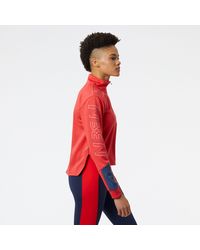 New Balance - Accelerate Pacer Half Zip In Red Poly Knit - Lyst