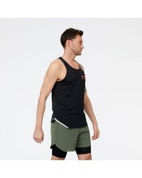 New Balance - Accelerate Pacer Singlet In Black Poly Knit - Lyst