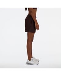 New Balance - Linear heritage french terry short in nero - Lyst