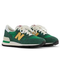 New Balance - Made In Usa 990 In Green/yellow Leather - Lyst