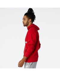 New Balance - Essentials Stacked Logo Pullover Hoodie Total Classics Sweatshirt - Lyst