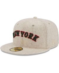 KTZ - New York Mets Wool Plaid Light Beige 59fifty Fitted Cap - Lyst