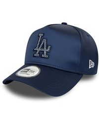 KTZ - La Dodgers Mlb Satin Rhinestone Navy 9forty E-frame Adjustable Cap - Lyst