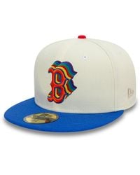 KTZ - Boston Red Sox Shadow Logo And Blue 59fifty Fitted Cap - Lyst