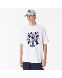 KTZ - New York Yankees Mlb Floral Logo Oversized T-shirt - Lyst
