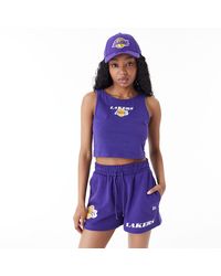 KTZ - La Lakers Womens Nba Team Logo Crop Tank Top - Lyst