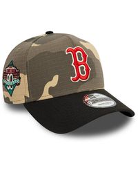 KTZ - Boston Red Sox Crown All Over Print Green 9forty Adjustable A-frame Cap - Lyst