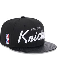KTZ - New York Knicks Faux Leather Visor 9fifty Snapback Cap - Lyst