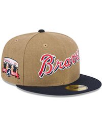 KTZ - Atlanta Braves Canvas Crown Beige 59fifty Fitted Cap - Lyst