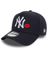 KTZ - New York Yankees Lips Navy 9forty A-frame Adjustable Cap - Lyst