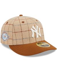 KTZ - New York Yankees Mlb Herringbone Check Beige Low Profile 59fifty Fitted Cap - Lyst