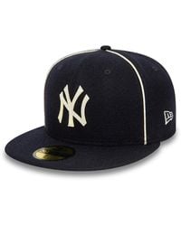 KTZ - New York Yankees Team Piping Wool Navy 59fifty Fitted Cap - Lyst
