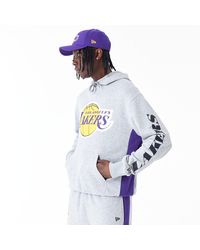 KTZ - La Lakers Nba Mesh Panel Oversized Pullover Hoodie - Lyst