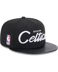 KTZ - Boston Celtics Faux Leather Visor 9fifty Snapback Cap - Lyst