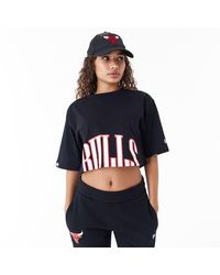 KTZ - Chicago Bulls Womens Nba Team Wordmark Crop T-shirt - Lyst