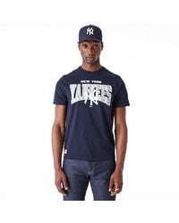 KTZ - New York Yankees Mlb Arch Wordmark Graphic Navy T-shirt - Lyst