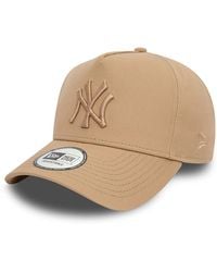 KTZ - New York Yankees Neutral Light Beige 9forty E-frame Adjustable Cap - Lyst