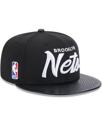 KTZ - Brooklyn Nets Faux Leather Visor 9fifty Snapback Cap - Lyst
