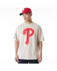 KTZ - Philadelphia Phillies Mlb London Series 2024 Light Beige Oversized T-shirt - Lyst