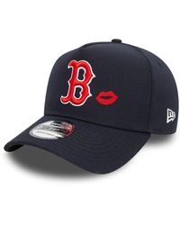 KTZ - Boston Red Sox Lips Navy 9forty A-frame Adjustable Cap - Lyst