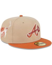 KTZ Atlanta Braves Stars and Stripes 59fifty Cap in Natural for