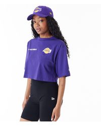 KTZ - La Lakers Womens Nba Team Logo Crop T-shirt - Lyst