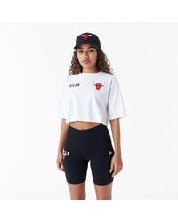 KTZ - Chicago Bulls Womens Nba Team Logo Crop T-shirt - Lyst