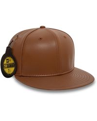 KTZ - New Era Leather Tan 59fifty Fitted Cap - Lyst