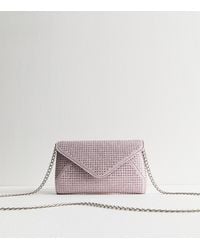New Look - Studded Metallic Chain Strap Clutch Bag - Lyst