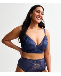 New Look - Plus Size Foiled Lace Non Padded Bra Curves - Lyst