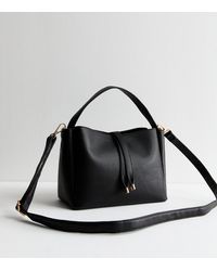 New Look - Leather Look Crossbody Bucket Bag Vegan - Lyst