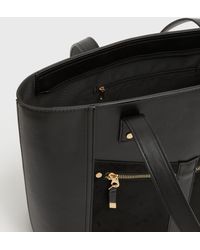 New Look Suedette Panel Tote Bag - Black