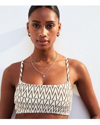 New Look - Patterned Crop Bikini Top - Lyst
