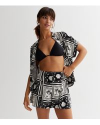 New Look - Tile Print High Waist Shorts - Lyst
