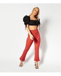 Skinnydip London Red Aztec Flared Trousers New Look