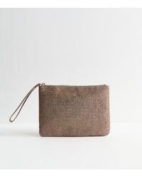 New Look - Diamanté Embellished Zip Wristlet Pouch - Lyst