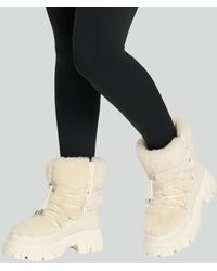 South Beach - Faux Fur Chunky Lace Up Snow Boots New Look - Lyst