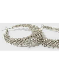 New Look Diamanté Gradual Hoop Earrings - Metallic