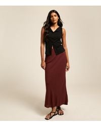 New Look - Linen Blend Bias Cut Midi Skirt - Lyst